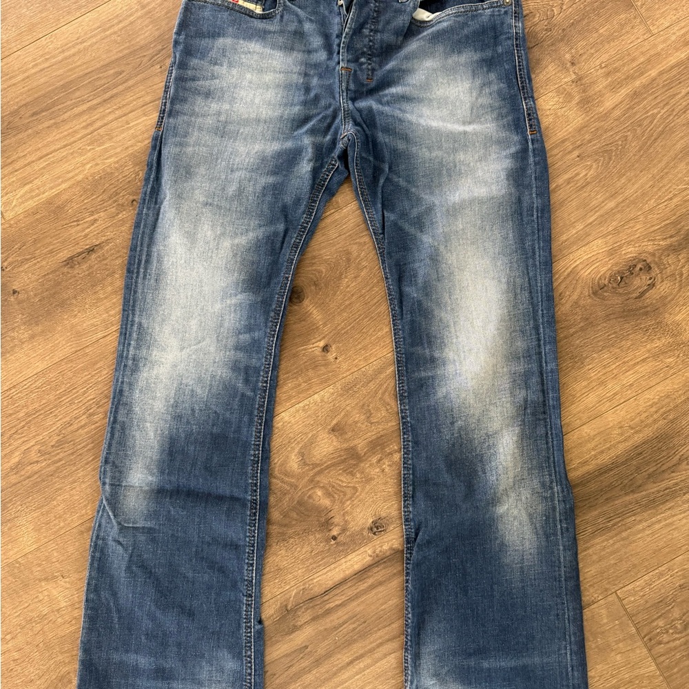 Diesel Men's Zathan Bootcut Blue Jeans